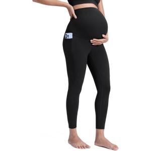 imageCRZ YOGA Womens Butterluxe Maternity Leggings with Pockets 25quot  Soft Workout Active Yoga Pregnancy Pants Over The BellyBlack