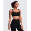 imageCRZ YOGA Naked Feeling Strappy Sports Bras for Women  Criss Cross Back Wireless Padded Cami Yoga Workout TopBlack