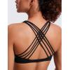 imageCRZ YOGA Naked Feeling Strappy Sports Bras for Women  Criss Cross Back Wireless Padded Cami Yoga Workout TopBlack
