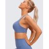imageCRZ YOGA Naked Feeling Strappy Sports Bras for Women  Criss Cross Back Wireless Padded Cami Yoga Workout TopCurtain Violet Ash