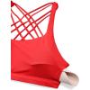 imageCRZ YOGA Naked Feeling Strappy Sports Bras for Women  Criss Cross Back Wireless Padded Cami Yoga Workout TopDeep Red