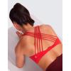 imageCRZ YOGA Naked Feeling Strappy Sports Bras for Women  Criss Cross Back Wireless Padded Cami Yoga Workout TopDeep Red
