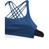 imageCRZ YOGA Naked Feeling Strappy Sports Bras for Women  Criss Cross Back Wireless Padded Cami Yoga Workout TopFrench Navy