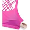 imageCRZ YOGA Naked Feeling Strappy Sports Bras for Women  Criss Cross Back Wireless Padded Cami Yoga Workout TopHibiscus Purple