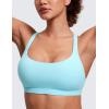 imageCRZ YOGA Naked Feeling Strappy Sports Bras for Women  Criss Cross Back Wireless Padded Cami Yoga Workout TopHydra Blue