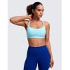 imageCRZ YOGA Naked Feeling Strappy Sports Bras for Women  Criss Cross Back Wireless Padded Cami Yoga Workout TopHydra Blue