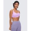 imageCRZ YOGA Naked Feeling Strappy Sports Bras for Women  Criss Cross Back Wireless Padded Cami Yoga Workout TopLilac