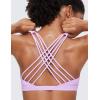 imageCRZ YOGA Naked Feeling Strappy Sports Bras for Women  Criss Cross Back Wireless Padded Cami Yoga Workout TopLilac