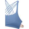 imageCRZ YOGA Naked Feeling Strappy Sports Bras for Women  Criss Cross Back Wireless Padded Cami Yoga Workout TopOasis Blue