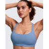 imageCRZ YOGA Naked Feeling Strappy Sports Bras for Women  Criss Cross Back Wireless Padded Cami Yoga Workout TopOasis Blue