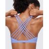imageCRZ YOGA Naked Feeling Strappy Sports Bras for Women  Criss Cross Back Wireless Padded Cami Yoga Workout TopPeriwinkle Purple
