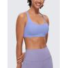 imageCRZ YOGA Naked Feeling Strappy Sports Bras for Women  Criss Cross Back Wireless Padded Cami Yoga Workout TopPeriwinkle Purple