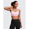 imageCRZ YOGA Naked Feeling Strappy Sports Bras for Women  Criss Cross Back Wireless Padded Cami Yoga Workout TopStrawberry Pink