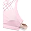 imageCRZ YOGA Naked Feeling Strappy Sports Bras for Women  Criss Cross Back Wireless Padded Cami Yoga Workout TopStrawberry Pink