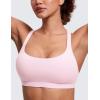 imageCRZ YOGA Naked Feeling Strappy Sports Bras for Women  Criss Cross Back Wireless Padded Cami Yoga Workout TopStrawberry Pink