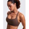 imageCRZ YOGA Naked Feeling Strappy Sports Bras for Women  Criss Cross Back Wireless Padded Cami Yoga Workout TopTaupe