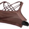 imageCRZ YOGA Naked Feeling Strappy Sports Bras for Women  Criss Cross Back Wireless Padded Cami Yoga Workout TopTaupe