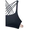 imageCRZ YOGA Naked Feeling Strappy Sports Bras for Women  Criss Cross Back Wireless Padded Cami Yoga Workout TopTrue Navy