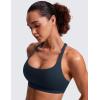 imageCRZ YOGA Naked Feeling Strappy Sports Bras for Women  Criss Cross Back Wireless Padded Cami Yoga Workout TopTrue Navy