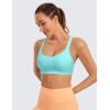imageCRZ YOGA Naked Feeling Strappy Sports Bras for Women  Criss Cross Back Wireless Padded Cami Yoga Workout TopTurquoise