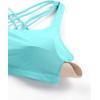 imageCRZ YOGA Naked Feeling Strappy Sports Bras for Women  Criss Cross Back Wireless Padded Cami Yoga Workout TopTurquoise