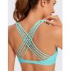imageCRZ YOGA Naked Feeling Strappy Sports Bras for Women  Criss Cross Back Wireless Padded Cami Yoga Workout TopTurquoise