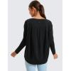 imageCRZ YOGA Pima Cotton Boat Neck Long Sleeve Shirts for Women  Workout Athletic Yoga Casual Tops Loose Fit Fall TShirtsBlack