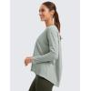 imageCRZ YOGA Pima Cotton Boat Neck Long Sleeve Shirts for Women  Workout Athletic Yoga Casual Tops Loose Fit Fall TShirtsJade Grey