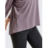 imageCRZ YOGA Pima Cotton Boat Neck Long Sleeve Shirts for Women  Workout Athletic Yoga Casual Tops Loose Fit Fall TShirtsPurple Gray