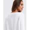 imageCRZ YOGA Pima Cotton Boat Neck Long Sleeve Shirts for Women  Workout Athletic Yoga Casual Tops Loose Fit Fall TShirtsWhite