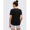 imageCRZ YOGA Pima Cotton Crewneck TShirts for Women  Workout Casual Yoga Athletic Short Sleeve Shirts Soft Crewneck Hip TopsBlack