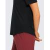 imageCRZ YOGA Pima Cotton Crewneck TShirts for Women  Workout Casual Yoga Athletic Short Sleeve Shirts Soft Crewneck Hip TopsBlack