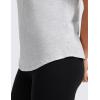 imageCRZ YOGA Pima Cotton Crewneck TShirts for Women  Workout Casual Yoga Athletic Short Sleeve Shirts Soft Crewneck Hip TopsLight Grey Heather