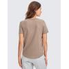 imageCRZ YOGA Pima Cotton Crewneck TShirts for Women  Workout Casual Yoga Athletic Short Sleeve Shirts Soft Crewneck Hip TopsMortar Color