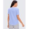 imageCRZ YOGA Pima Cotton Crewneck TShirts for Women  Workout Casual Yoga Athletic Short Sleeve Shirts Soft Crewneck Hip TopsPeriwinkle Purple