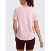 imageCRZ YOGA Pima Cotton Crewneck TShirts for Women  Workout Casual Yoga Athletic Short Sleeve Shirts Soft Crewneck Hip TopsStrawberry Pink