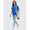 imageCRZ YOGA Pima Cotton Crewneck TShirts for Women  Workout Casual Yoga Athletic Short Sleeve Shirts Soft Crewneck Hip TopsStrong Blue
