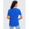 imageCRZ YOGA Pima Cotton Crewneck TShirts for Women  Workout Casual Yoga Athletic Short Sleeve Shirts Soft Crewneck Hip TopsStrong Blue
