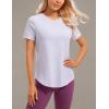 imageCRZ YOGA Pima Cotton Crewneck TShirts for Women  Workout Casual Yoga Athletic Short Sleeve Shirts Soft Crewneck Hip TopsViolet Ash