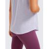 imageCRZ YOGA Pima Cotton Crewneck TShirts for Women  Workout Casual Yoga Athletic Short Sleeve Shirts Soft Crewneck Hip TopsViolet Ash