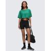 imageCRZ YOGA Pima Cotton Loose Crop TShirts for Women  Workout Yoga Casual Athletic Running Short Sleeve Shirts Crewneck TopsCascadia Green