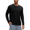 imageCRZ YOGA Pima Cotton Long Sleee Shirts for Men  Casual Crewneck TShirts Breathable Workout Daily Basic Tee TopsBlack