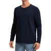 imageCRZ YOGA Pima Cotton Long Sleee Shirts for Men  Casual Crewneck TShirts Breathable Workout Daily Basic Tee TopsTrue Navy