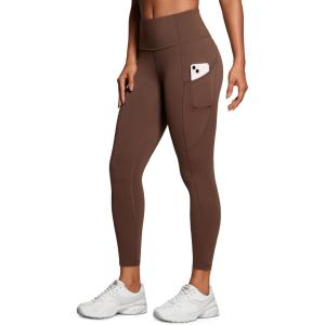 imageCRZ YOGA Naked Feeling Workout Leggings Pockets 25  High Waisted Womens Yoga Pants Running TightsCoffee Brown
