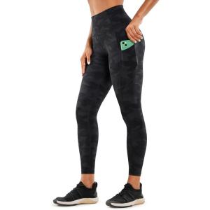 imageCRZ YOGA Naked Feeling Workout Leggings Pockets 25  High Waisted Womens Yoga Pants Running TightsDark Grey Camouflage