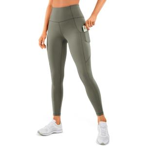 imageCRZ YOGA Naked Feeling Workout Leggings Pockets 25  High Waisted Womens Yoga Pants Running TightsLight Army Green