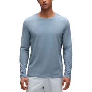 imageCRZ YOGA Pima Cotton Long Sleee Shirts for Men  Casual Crewneck TShirts Breathable Workout Daily Basic Tee TopsBelgian Blue