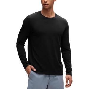 imageCRZ YOGA Pima Cotton Long Sleee Shirts for Men  Casual Crewneck TShirts Breathable Workout Daily Basic Tee TopsBlack