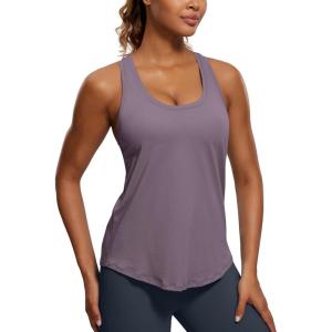 imagePima Cotton HipLength Tank RacerbackPurple Gray