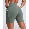 imageCRZ YOGA Butterbreeze Athletic Biker Shorts Pockets 6  High Waist Workout Gym Volleyball Running Yoga WomensGrey Sage